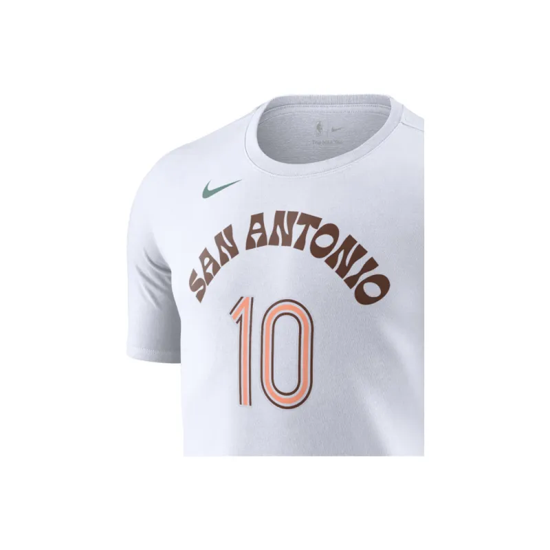 Nike San Antonio Spurs Edition Jeremy Sochan Name And Number T Shirt Unisex White-2
