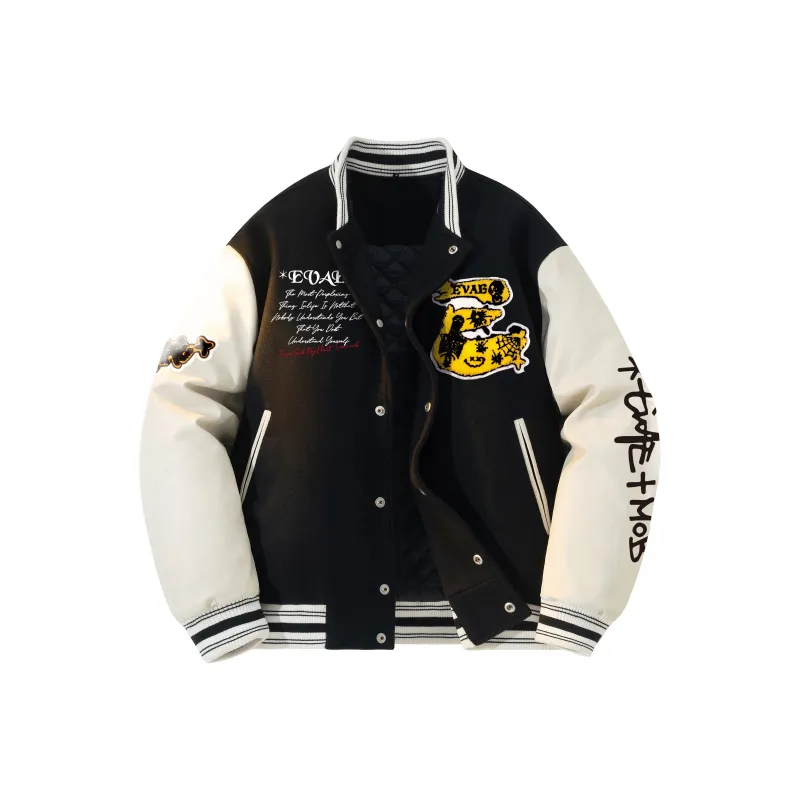*EVAE+MOB Skull Series Baseball Jacket Unisex-19