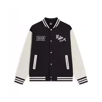 XTEP Sports Life Collection Baseball Jacket Men's Jet Black/Cotton White