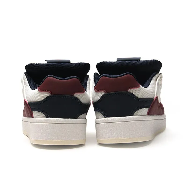 IHBOZ Coverage Slip Resistant And Abrasion Resistant Support Low Top Skateboard Shoes Women's White Burgundy-5
