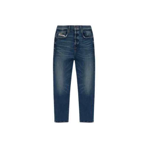 DIESEL 2020 D Viker Logo Embroidered Straight Jeans