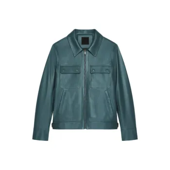 GIVENCHY FW24 Leather Jacket Men's Cedar Green