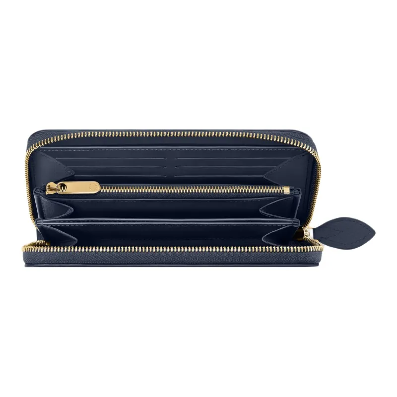 LOUIS VUITTON Zippy Calfskin Wallet Women's Marine Blue-3