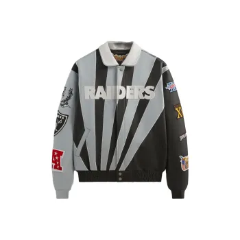 KITH X Jeff Hamilton Nfl Raiders Leather Varisty Jacket
