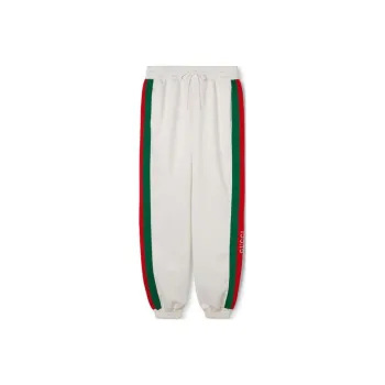 GUCCI SS24 Knitted Sports Pants Men's White