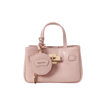 PAYOT Microfiber Synthetic Leather Beige Blue Theater Handbag Women's Pink