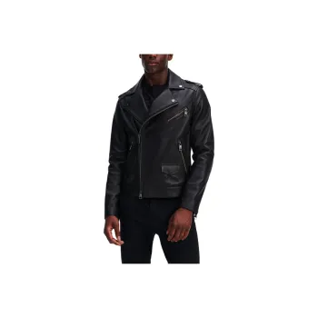 KARL LAGERFELD Leather Jacket Men's Black