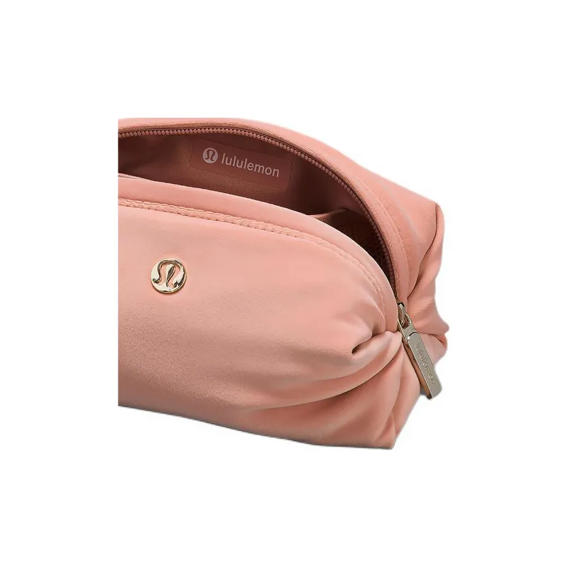 Lululemon Velour Fabric Storage Bag Small Size Women's Pink Pink Glitter-2