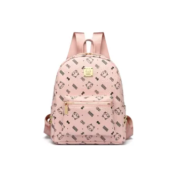 Gerlanx PU Backpack Medium Size Women's Pink/Brown/White