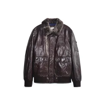 MCS Leather Jacket Men's Dark Coffee