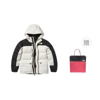 THE NORTH FACE Parka Coats Unisex Panda Color Scheme Shopping Bag Included