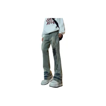 UPXIW Jeans Unisex Yellow Mud