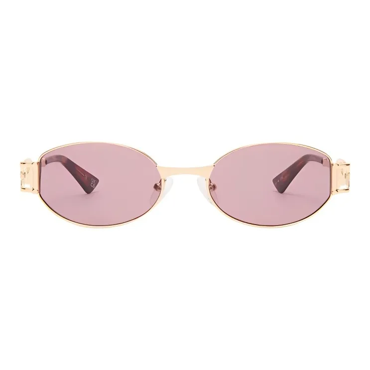 Le Specs Metal Oval Sunglasses Women's Gold-1