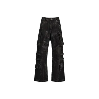 UNDERWATER Lace Up Jeans Unisex Rusty Umber