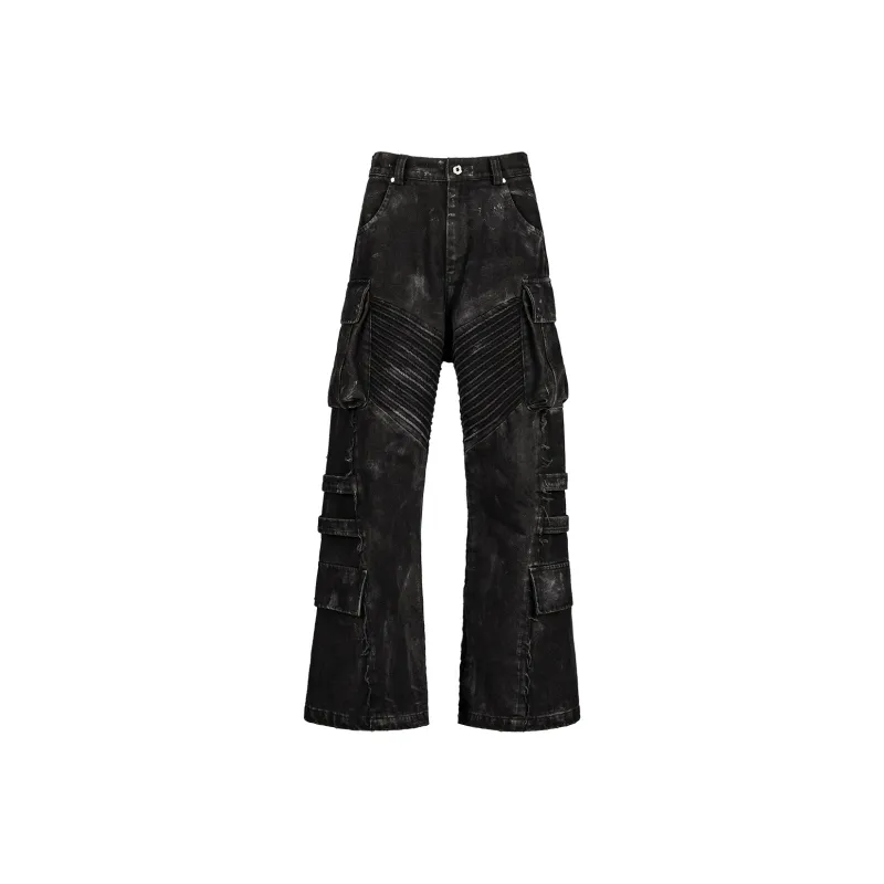 UNDERWATER Lace Up Jeans Unisex Rusty Umber-0