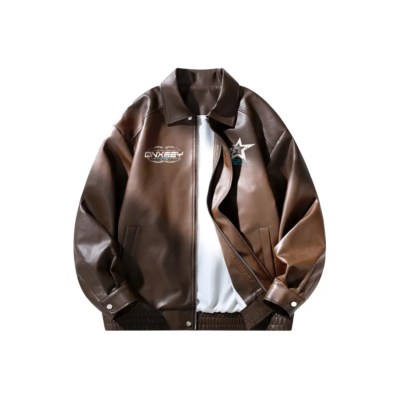 Qnxeey Leather Jackets Unisex-4