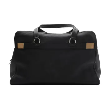 Burberry Calfskin Handbag Tubas Men's Black