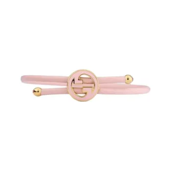 GUCCI Leather, Enamel, Brass Bangles Women's Pink