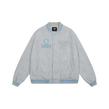 A Chock Baseball Jacket Unisex Gray
