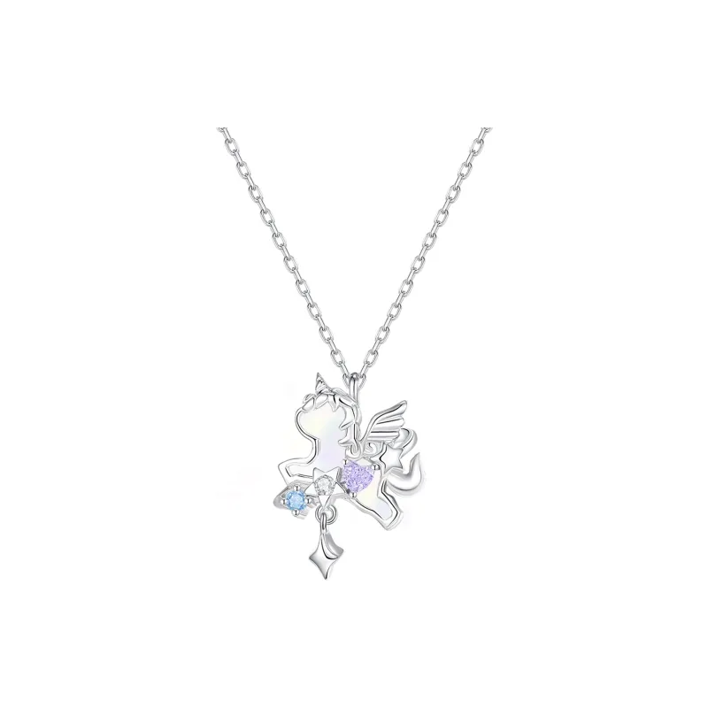 LUCKY ZHY 925 Sterling Silver Necklaces Women's-0