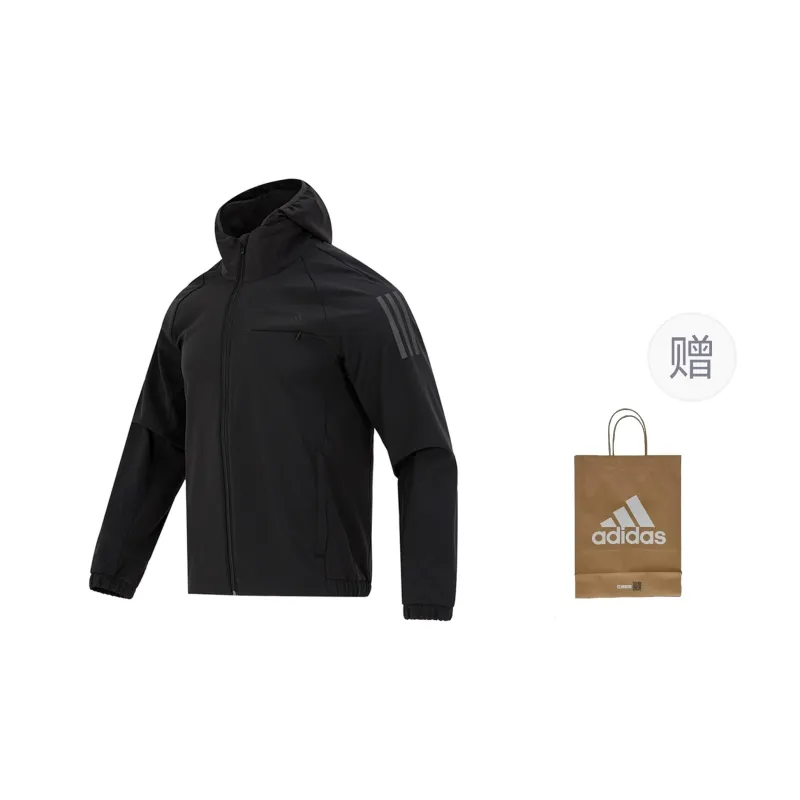 Adidas Jackets Coats Unisex Black+Shopping Bag-0
