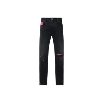 AMIRI Bandana Repair Logo Patch Distressed Jeans