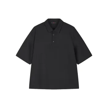 CROQUIS Black Thread Polo Shirt Men's 001 Jet Black