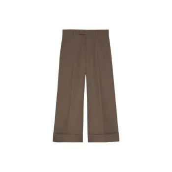 GUCCI Wide Leg Gabardine Trousers