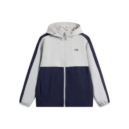 LiNing Sports Life Collection Trench Coat Men's Calm Gray/Sailor Blue
