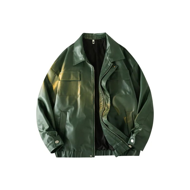 Mackyo Leather Jacket Coat Unisex Bamboo Green-0