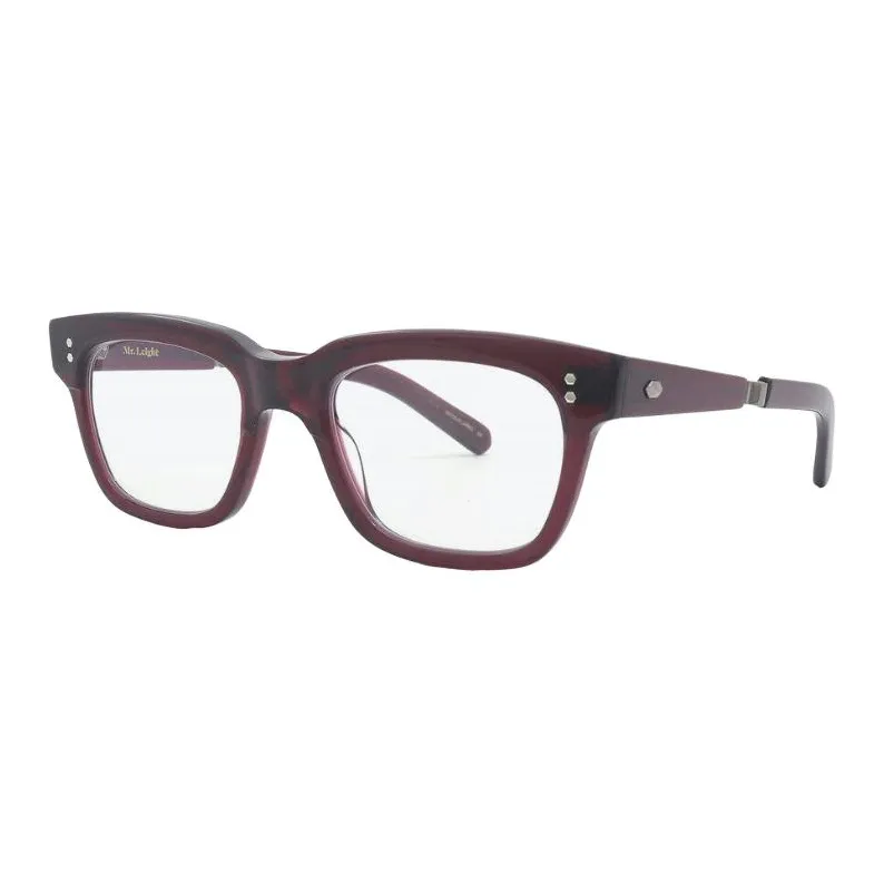 Mr. Leight Acetate Irregular Shape Sunglasses Unisex Burgundy Red-0