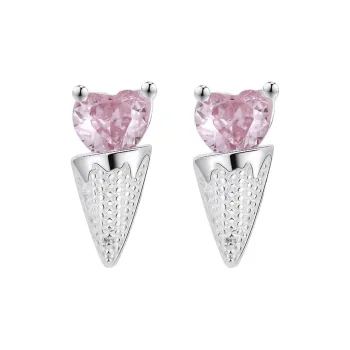 Happy Tide S999 Fine Silver Stud Earrings Women's