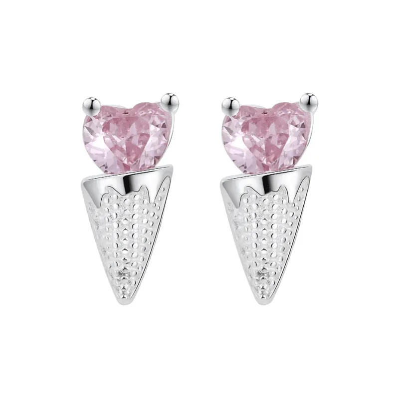 Happy Tide S999 Fine Silver Stud Earrings Women's-0