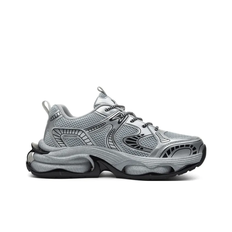 JEEP SPIRIT Height Increasing Abrasion Resistant Slip Resistant Low Top Chunky Sneakers Men's Bright Sand Silver-1