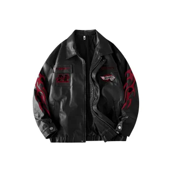 Qnxeey Leather Jackets Unisex