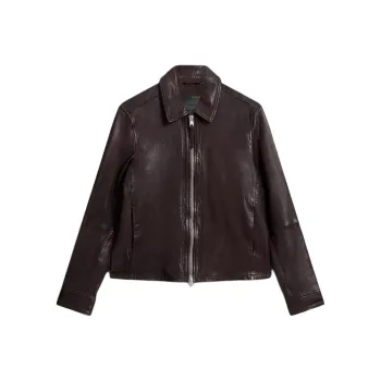 ALLSAINTS Leather Jacket Men's Brown