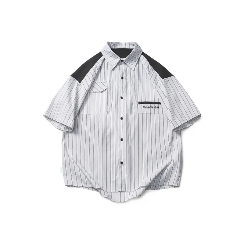 DUKE+DEXTER Shirts Unisex White Base Black Stripes-0
