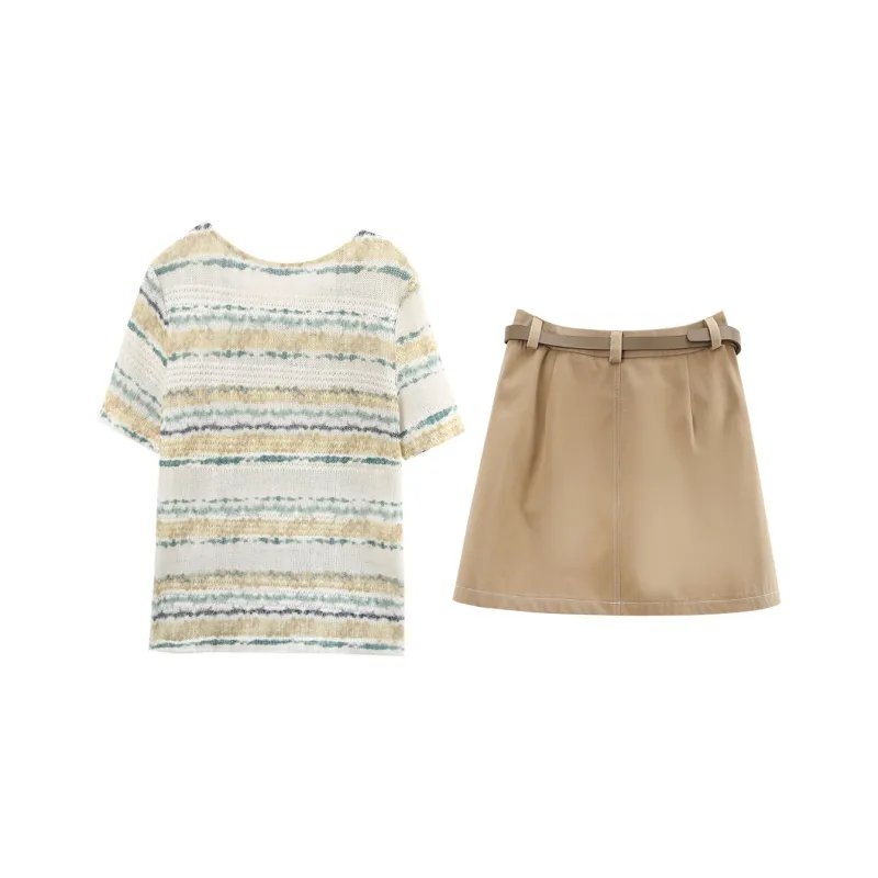 A Paradise For Awakening Skirt Set Women's Khaki-1