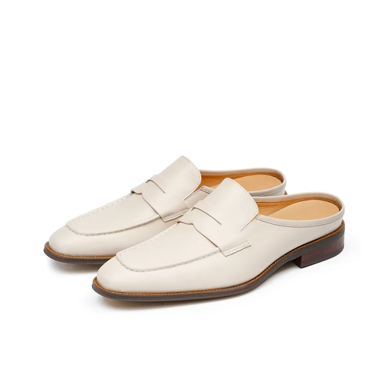 ASTON M.JAZZ Rubber Sole Closed Toe Slippers Men's White-1