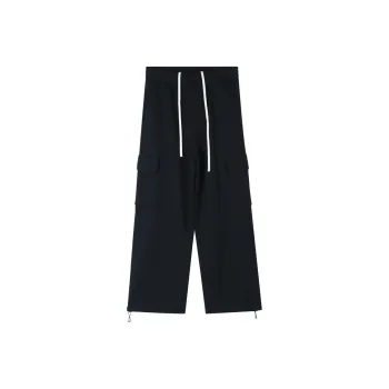 WILD LEADER Casual Pants Unisex Rippling Night Black