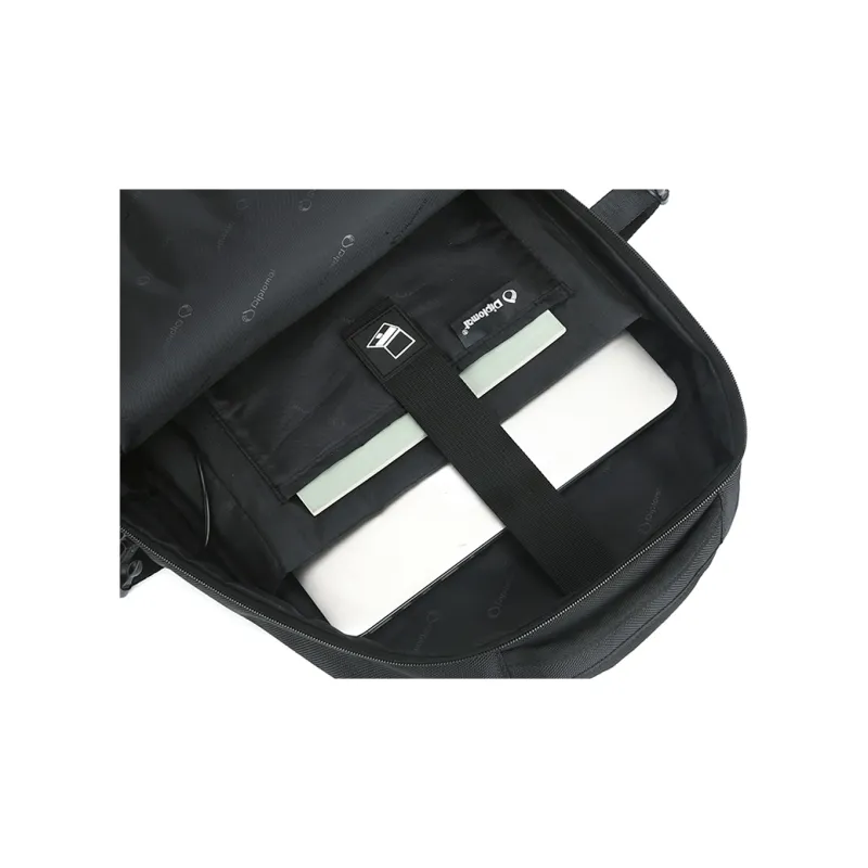 Diplomat Fabric Backpack Unisex Black-4
