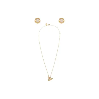 COACH Floral motif Earrings + Necklace