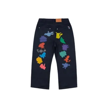 Pokemon X Vandy The Pink Pokémon Collaboration Jeans Unisex Dark Blue