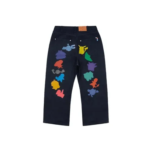 Pokemon X Vandy The Pink Pokémon Collaboration Jeans Unisex Dark Blue