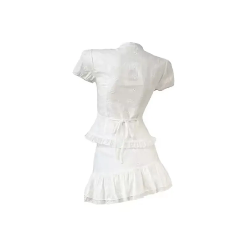 GLEE DIARY Skirt Set Women's White-1