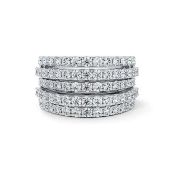 De Beers 18kt White Gold Db Classic Five Line Diamond Band Ring
