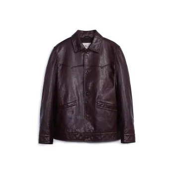 MCS Leather Jacket Men's Dark Coffee