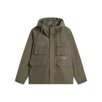 LiNing Sports Life Collection Trench Coat Men's Army Sail Green