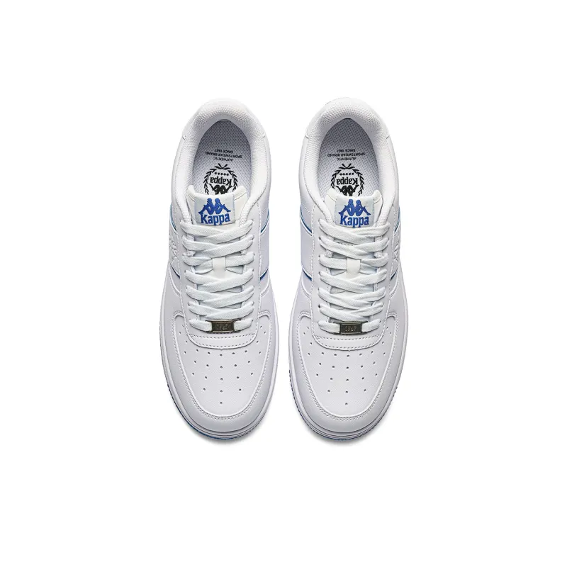 Kappa Back to Back Anti Slip And Wear Resistant Height Increasing Low Top Skateboard Shoes Unisex White Blue-3