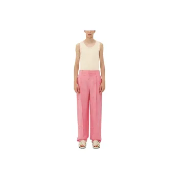 Bottega Veneta Textured Criss Cross Viscose Silk Trousers Casual Pants Men's Pink